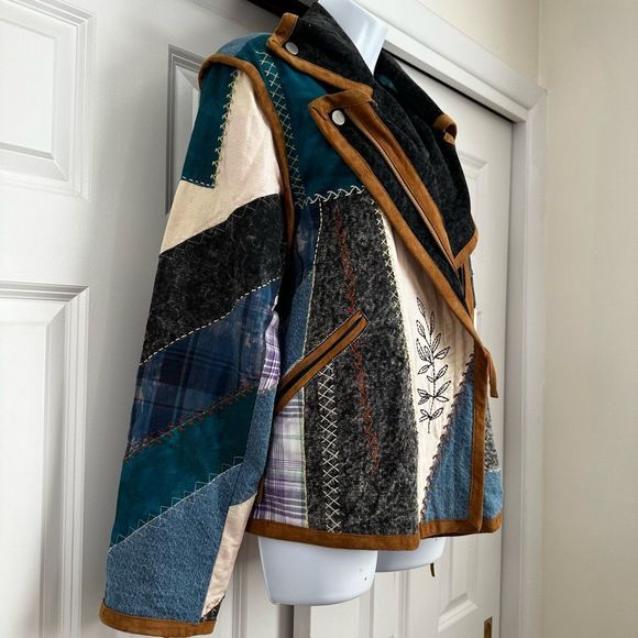 We The Free by Free People Leia Denim Patched Moto Jacket - Picture 8 of 12